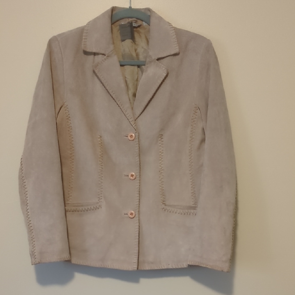 Madison Studio Light Beige Suede Blazer
